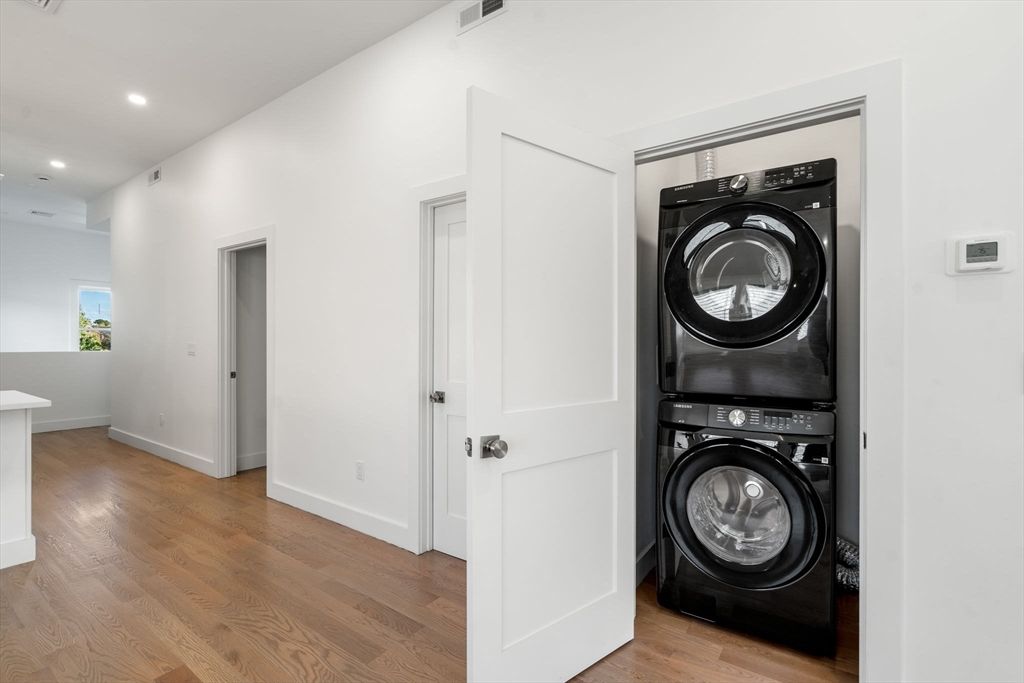 Interior, Recessed Lighting, Utility Closets, Washer, Wood Texture Flooring