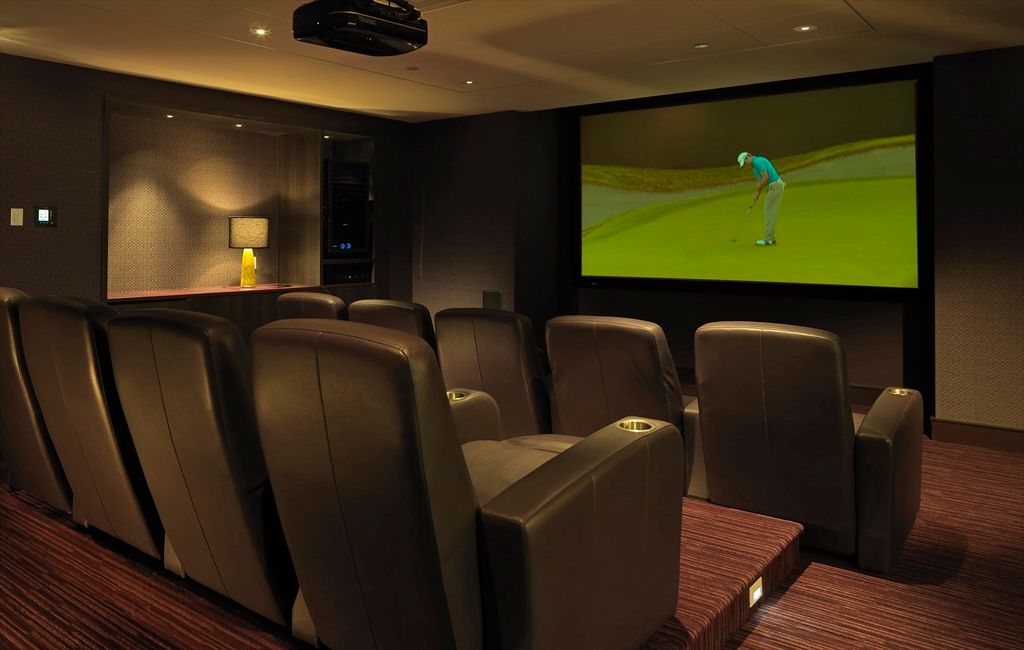 Home Theatre Room, Interior, Projection Screen, Recessed Lighting, Theatre Room