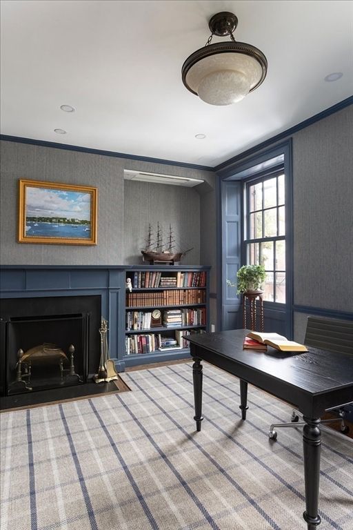 Fireplace, Home Office, Interior