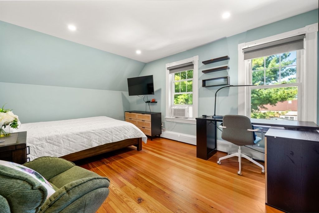 Bedroom, Home Office, Interior, Recessed Lighting, Wood Texture Flooring