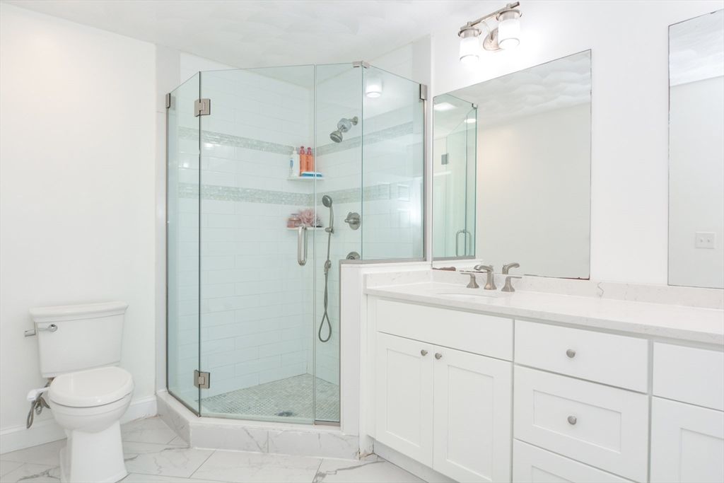 Bathroom, Glass Shower, Interior, Marble