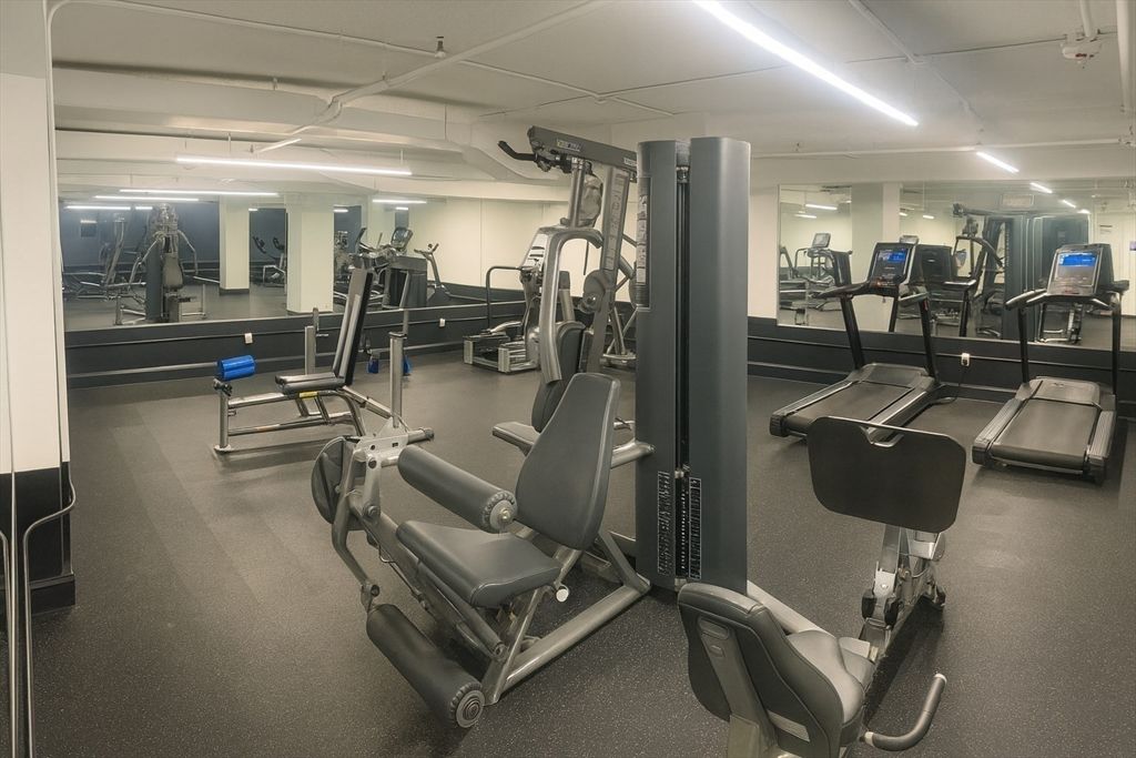 Fitness Equipment, Gym, Interior, Recessed Lighting