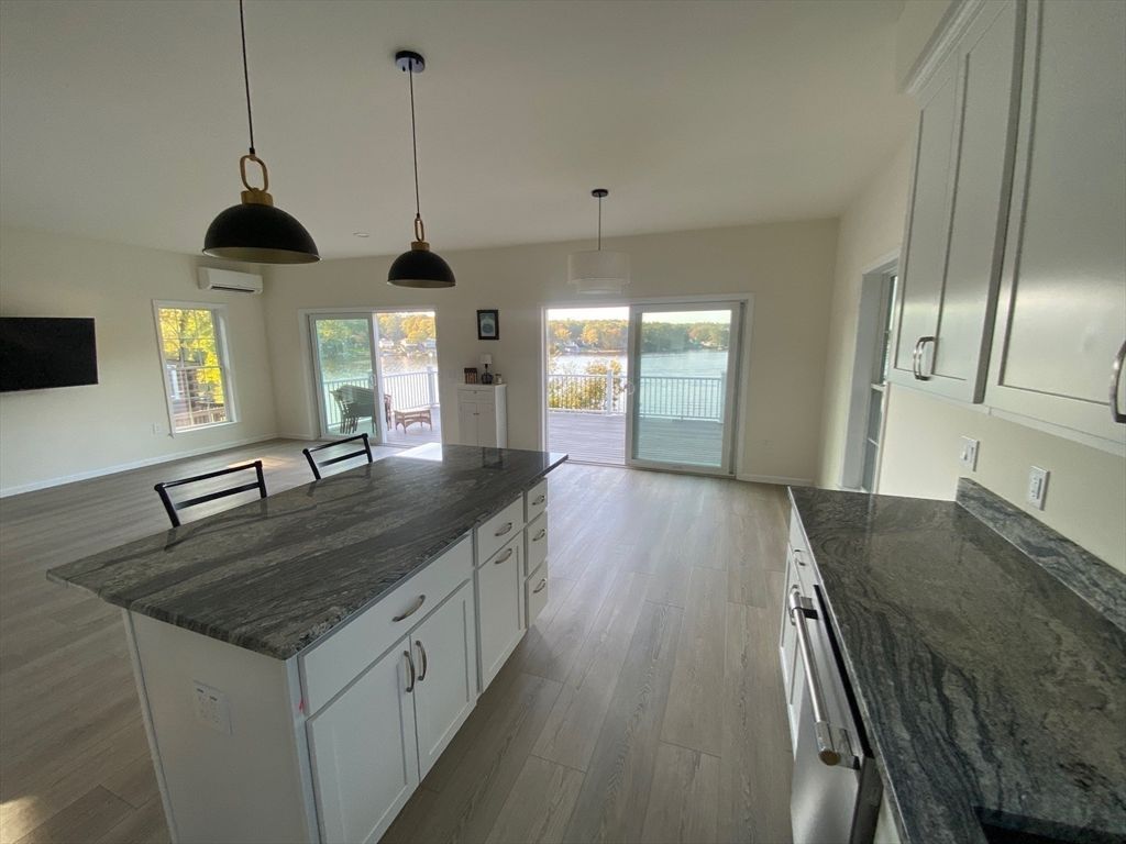 Interior, Kitchen, Pendant Lights, Wood Texture Flooring