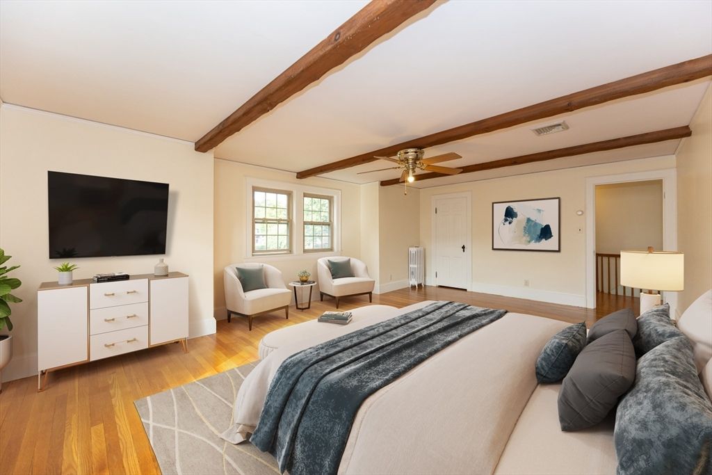 Bedroom, Interior, Wooden Beams, Wood Texture Flooring