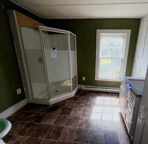 Bathroom, Empty room, Glass Shower, Interior