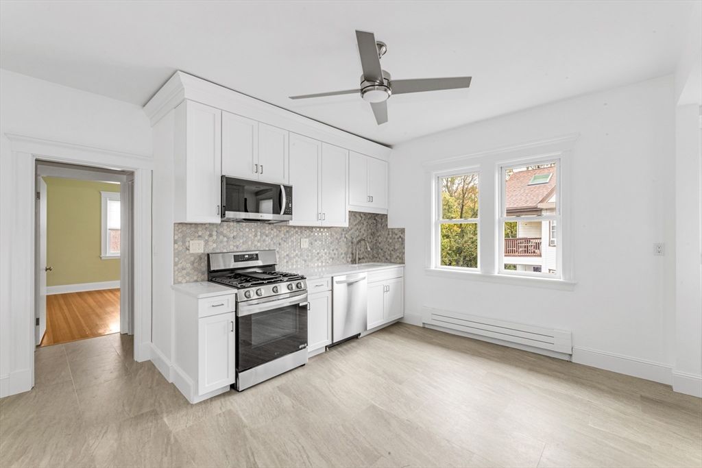 Interior, Kitchen, Stainless Steel Appliances, Wood Texture Flooring