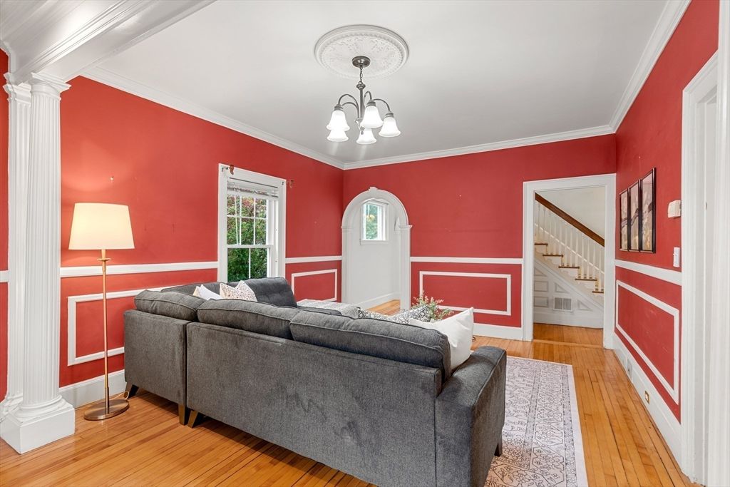 Chandelier, Interior, Wood Texture Flooring