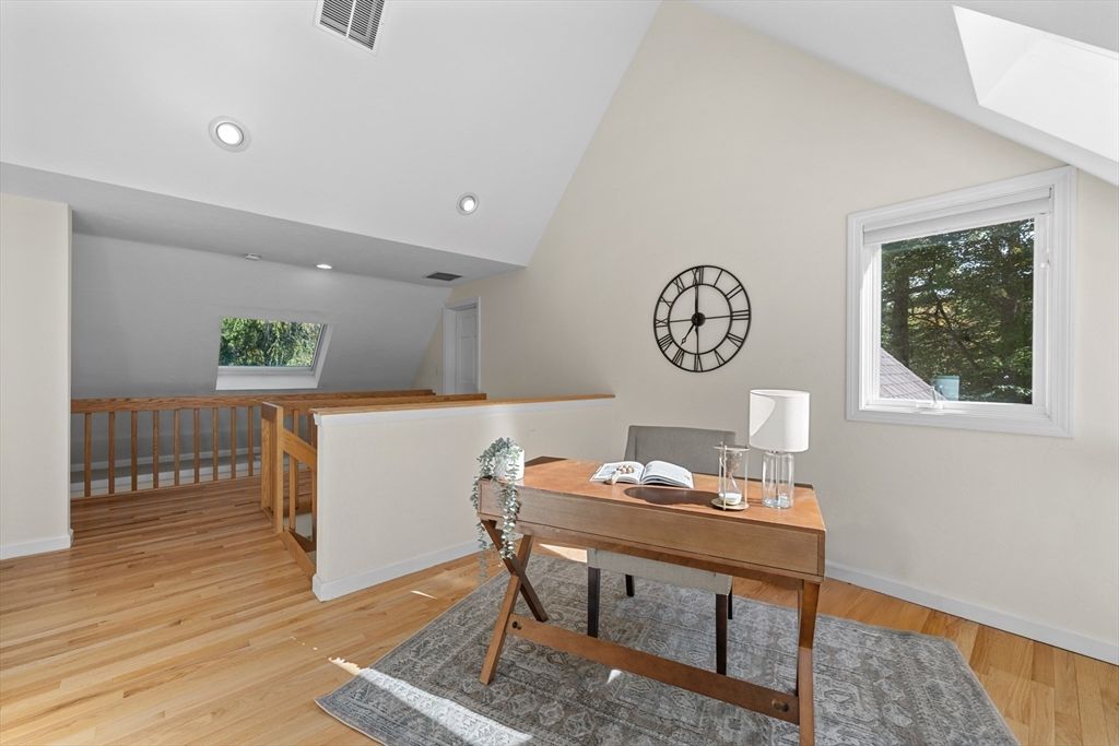 Home Office, Interior, Recessed Lighting, Wood Texture Flooring