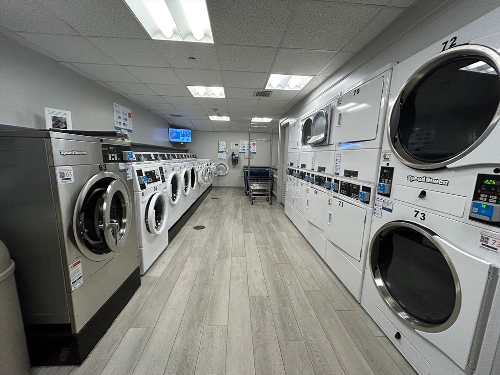Interior, Washer, Wood Texture Flooring