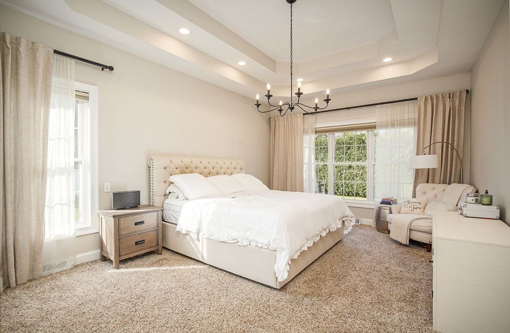 Bedroom, Chandelier, Interior, Recessed Lighting