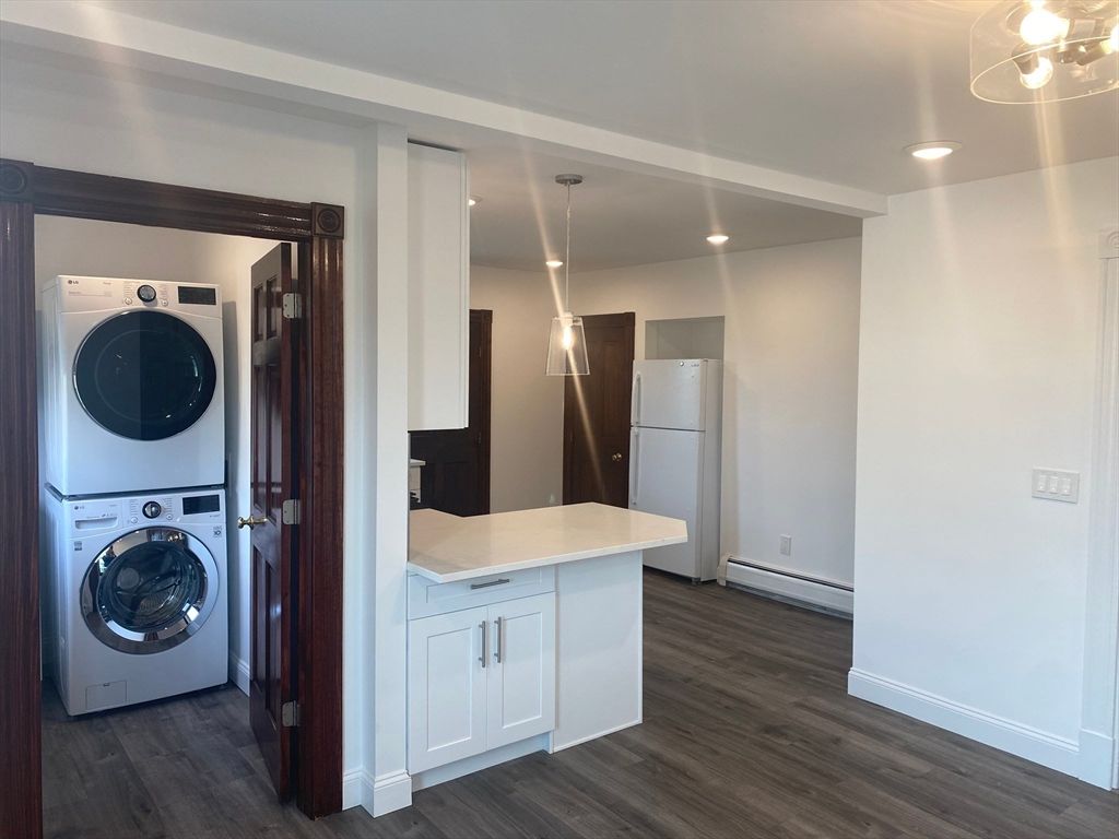 Interior, Pendant Lights, Recessed Lighting, Utility Closets, Washer, Wood Texture Flooring