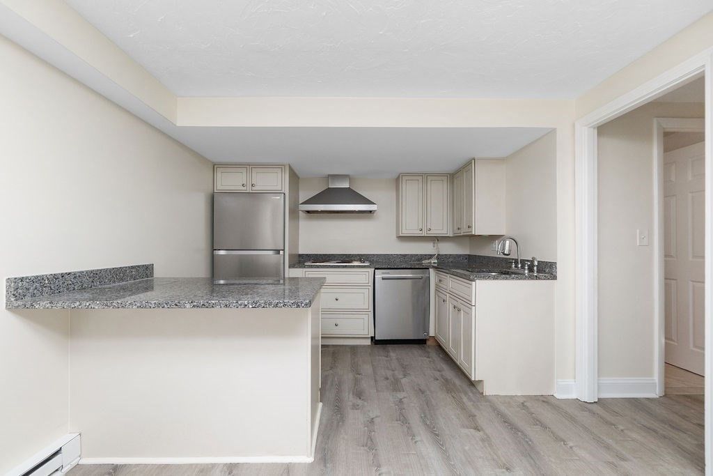Interior, Kitchen, Stainless Steel Appliances, Wood Texture Flooring