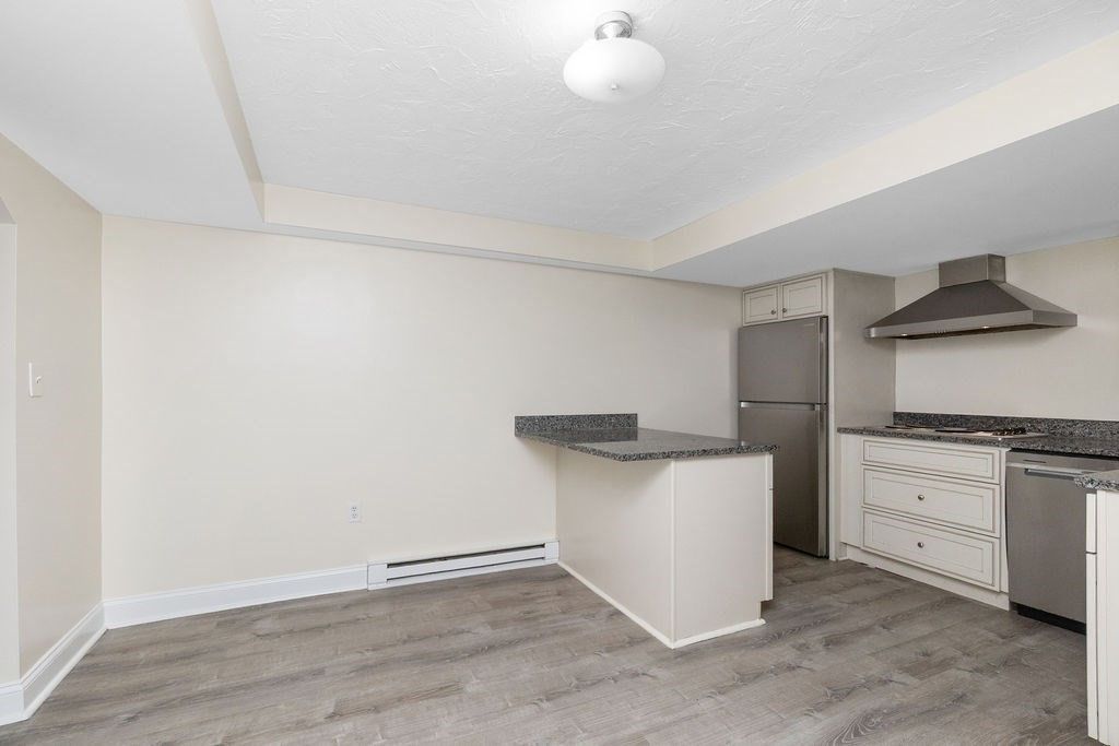Interior, Kitchen, Stainless Steel Appliances, Wood Texture Flooring