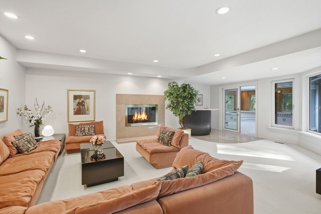 Fireplace, Interior, Living room, Recessed Lighting