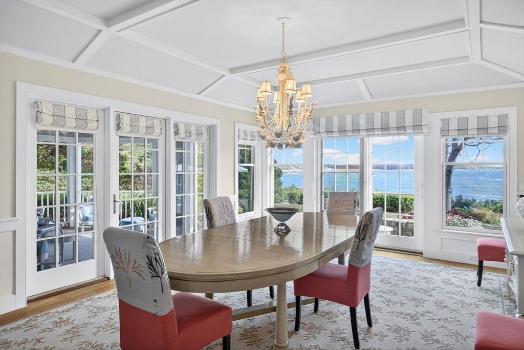 Chandelier, Dining room, Interior, Water, Wood Texture Flooring
