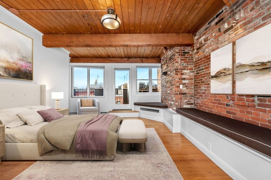 Bedroom, Interior, Stone Walls, Wooden Beams, Wooden Ceilings, Wood Texture Flooring