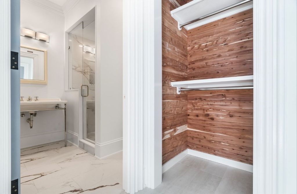 Bathroom, Interior, Marble, Wooden Walls