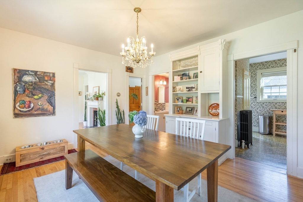 Chandelier, Dining room, Interior, Wood Texture Flooring