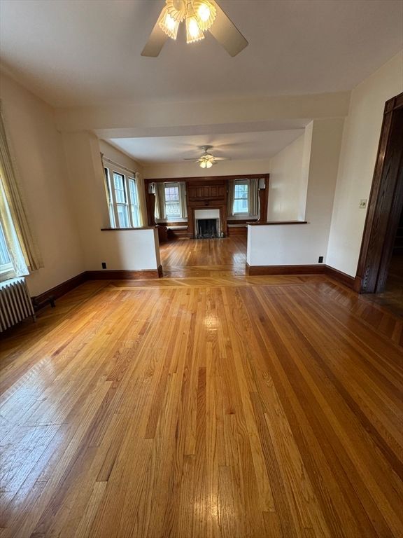 Empty room, Fireplace, Interior, Wood Texture Flooring
