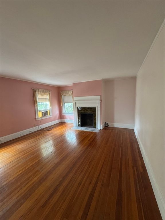 Empty room, Fireplace, Interior, Wood Texture Flooring