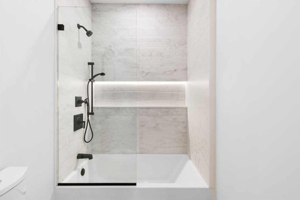 Bathroom, Glass Shower, Interior, Marble Walls