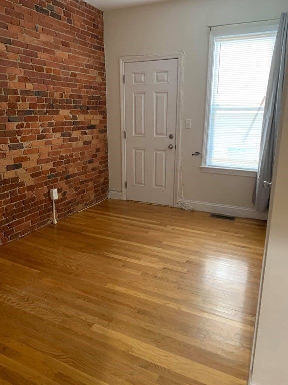 Empty room, Interior, Stone Walls, Wood Texture Flooring