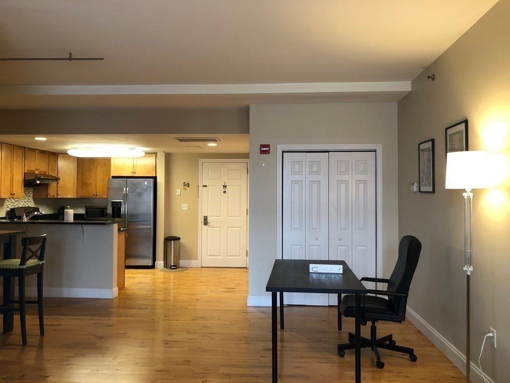 Home Office, Interior, Kitchen, Stainless Steel Appliances, Wood Texture Flooring