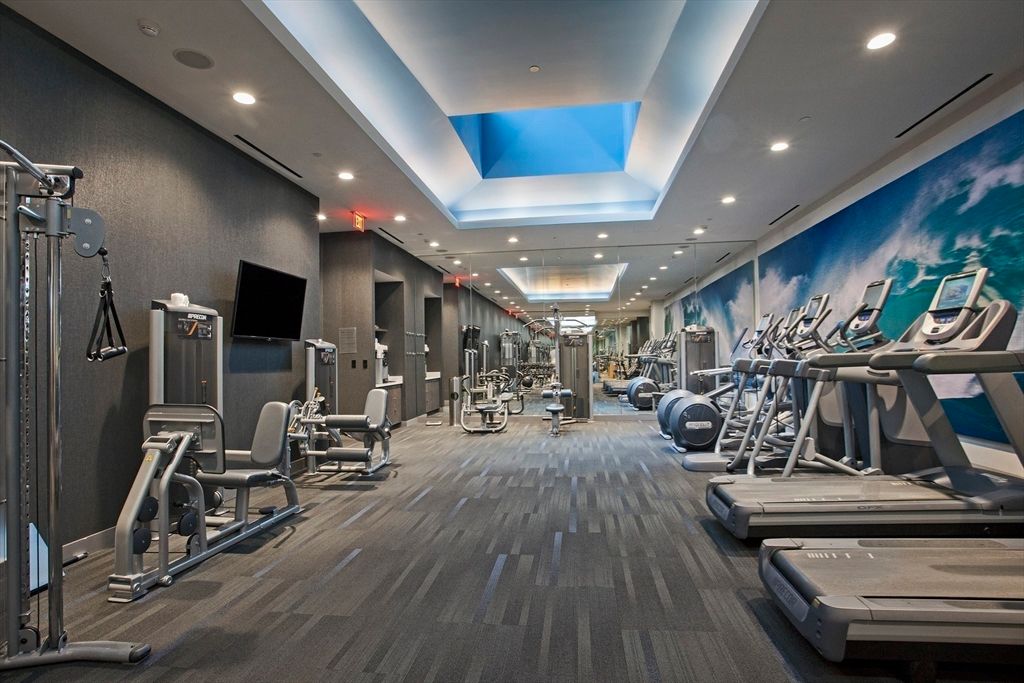 Fitness Equipment, Gym, Interior, Recessed Lighting