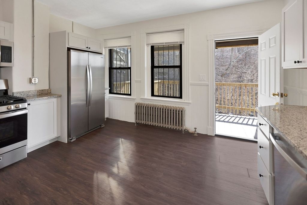 Interior, Kitchen, Stainless Steel Appliances, Wood Texture Flooring