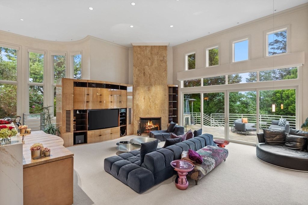 Fireplace, Interior, Living room, Pendant Lights, Recessed Lighting