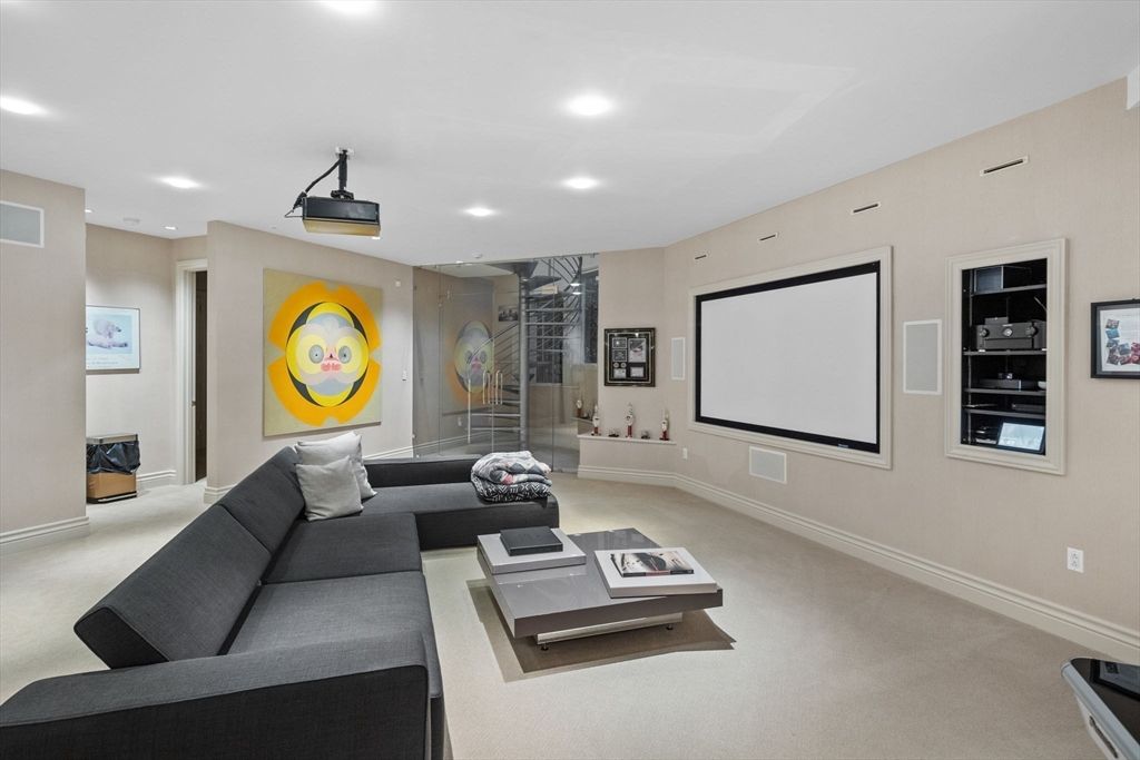 Interior, Living room, Projection Screen, Recessed Lighting