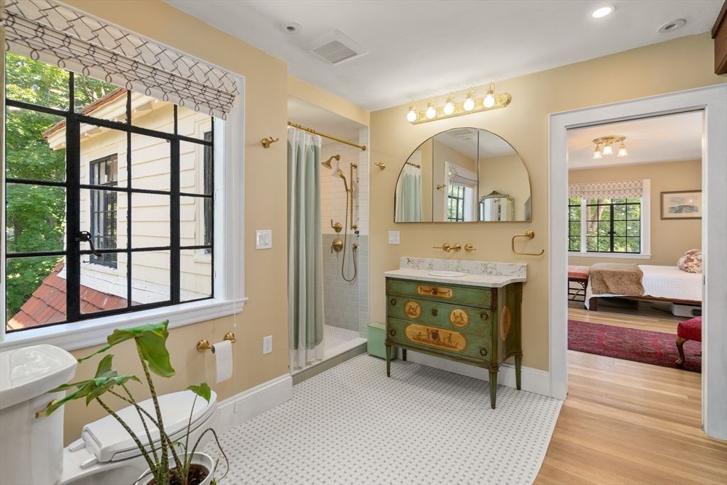 Bathroom, Bedroom, Interior, Recessed Lighting, Wood Texture Flooring
