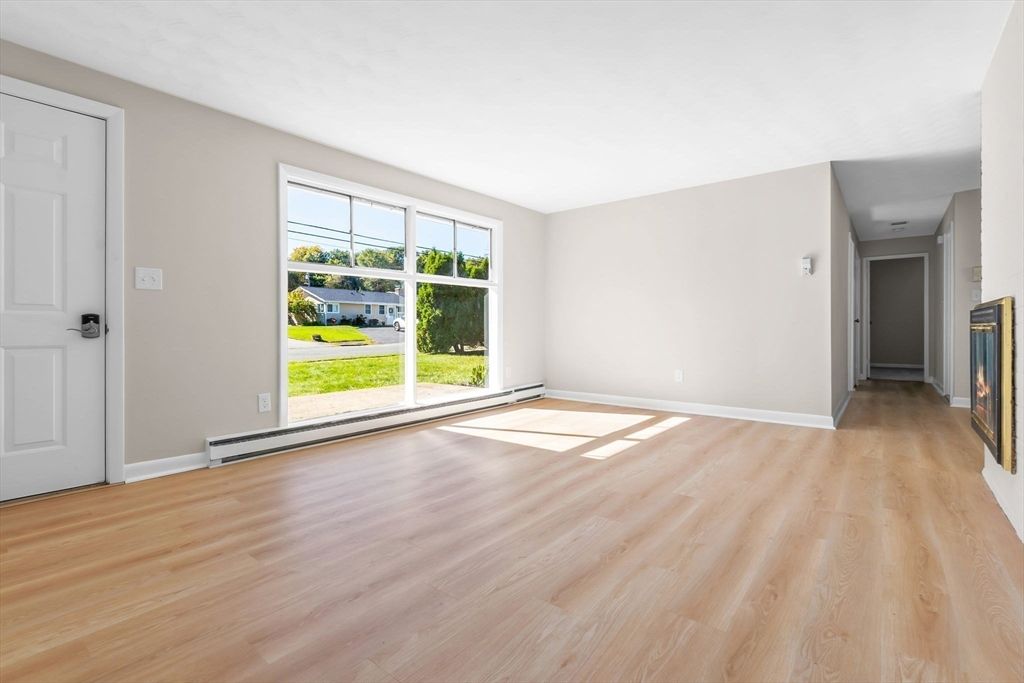 Empty room, Fireplace, Interior, Wood Texture Flooring