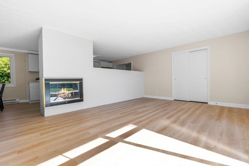 Empty room, Fireplace, Interior, Wood Texture Flooring