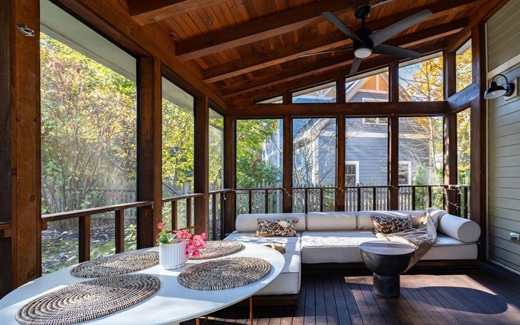 Interior, Sun Room, Wooden Beams, Wooden Ceilings, Wood Texture Flooring