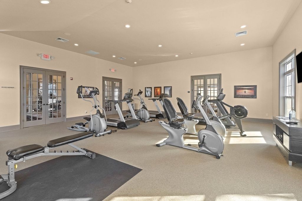 Fitness Equipment, Gym, Interior, Recessed Lighting