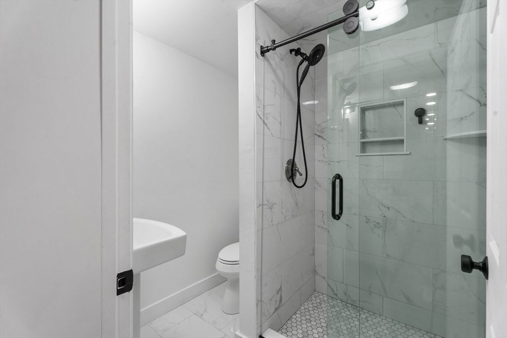 Bathroom, Glass Shower, Interior, Marble, Marble Walls