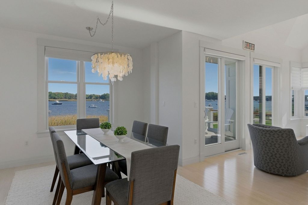 Chandelier, Dining room, Interior, Water, Wood Texture Flooring