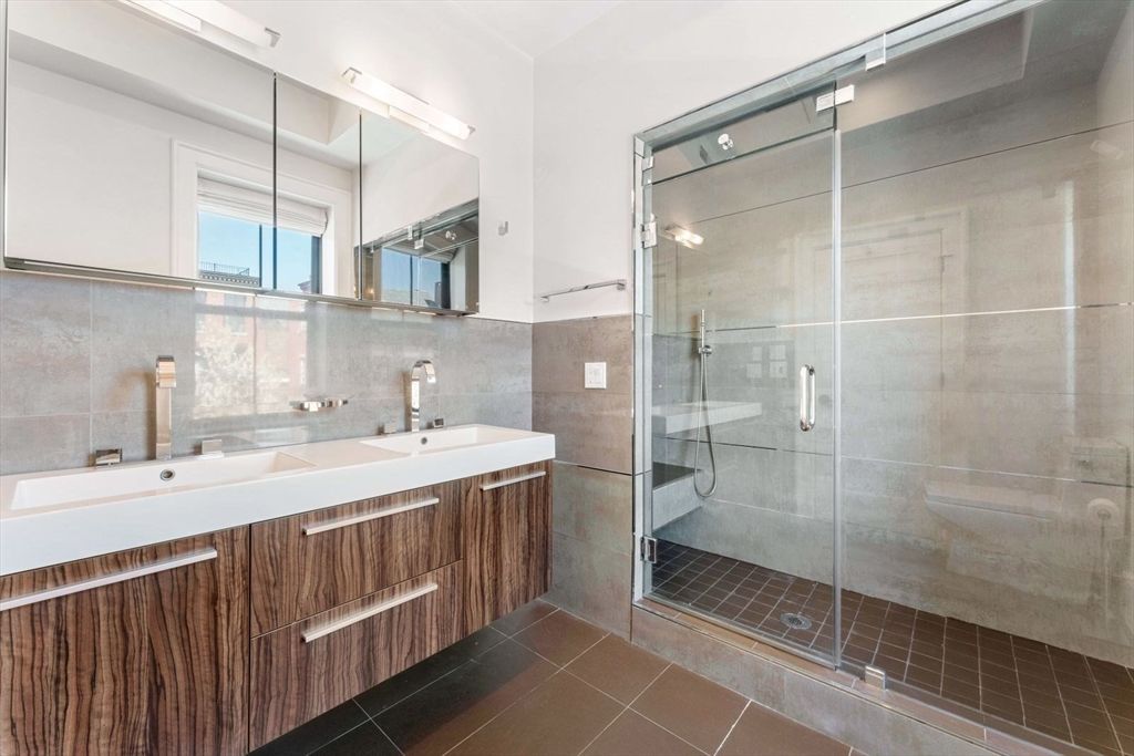 Bathroom, Dual Sink Vanities, Glass Shower, Interior