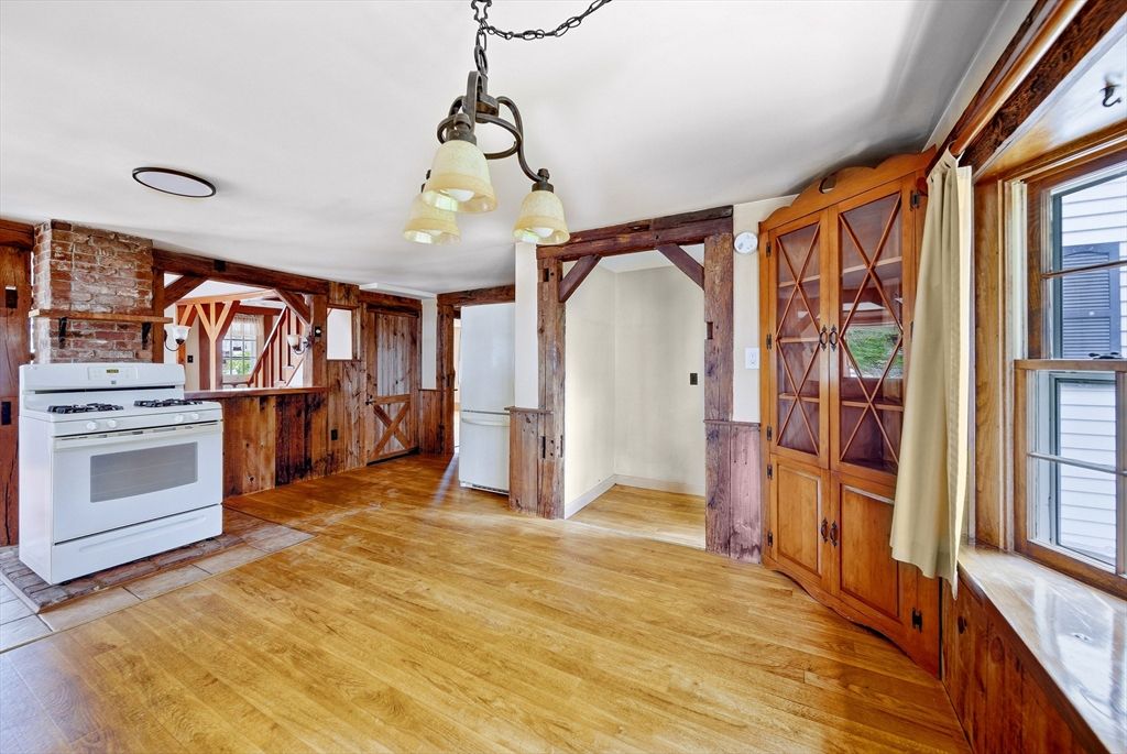 Interior, Kitchen, Stone Walls, Wood Texture Flooring