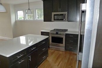 Interior, Kitchen, Pendant Lights, Stainless Steel Appliances, Wood Texture Flooring
