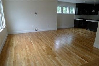 Empty room, Interior, Kitchen, Pendant Lights, Wood Texture Flooring