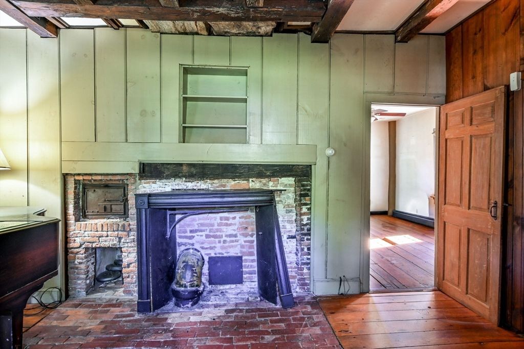 Fireplace, Interior, Wood Texture Flooring