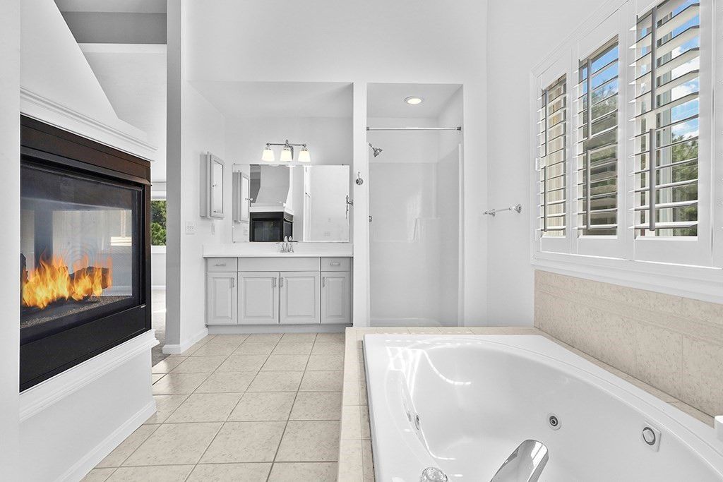 Bathroom, Fireplace, Interior