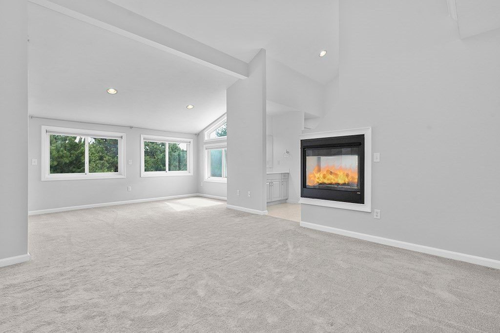 Empty room, Fireplace, Interior, Recessed Lighting