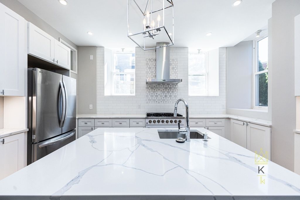 Interior, Kitchen, Pendant Lights, Recessed Lighting, Stainless Steel Appliances