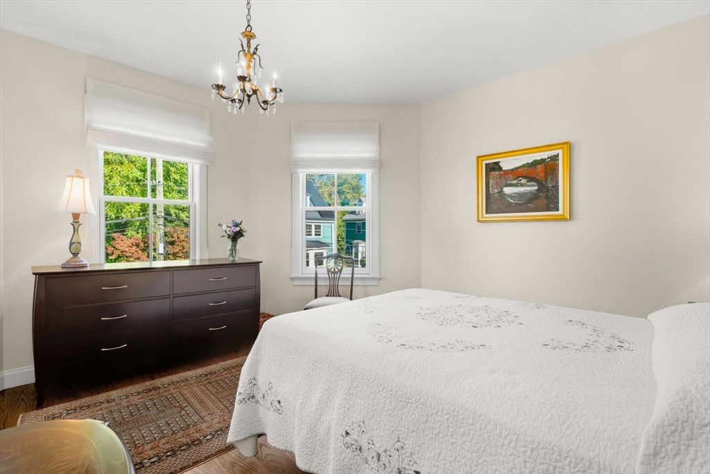 Bedroom, Chandelier, Interior, Wood Texture Flooring