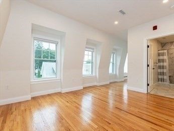 Bathroom, Empty room, Interior, Recessed Lighting, Wood Texture Flooring
