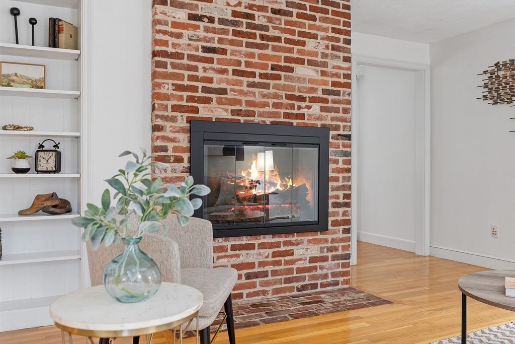 Fireplace, Interior, Stone Walls, Wood Texture Flooring