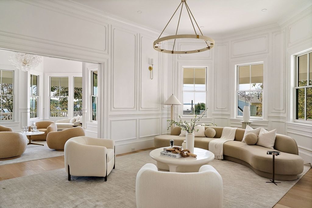 Interior, Living room, Pendant Lights, Recessed Lighting, Wood Texture Flooring